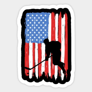 American Flag Hockey Ice Graphic Sticker